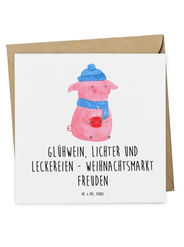 Mr. & Mrs. Panda Gutschein Weihnachtsmarktbesuch Freuden mit Spruch in Weiß