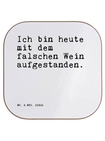 Mr. & Mrs. Panda Glas-Untersetzer Ich bin heute mit... mit Spruch in Weiß