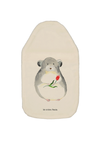 Mr. & Mrs. Panda Wärmflasche Chinchilla Blume ohne Spruch in Weiß