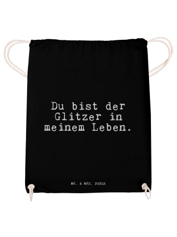 Mr. & Mrs. Panda rucksack beutel Du bist der Glitzer... mit Spruch in Schwarz