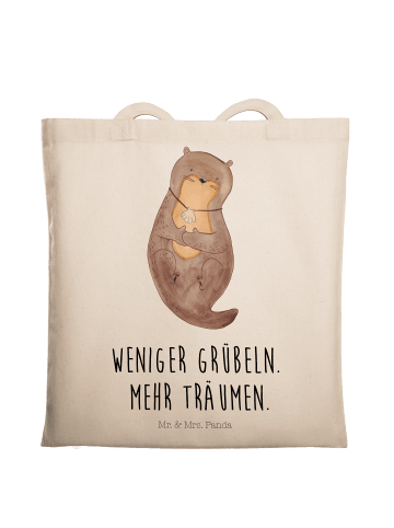 Mr. & Mrs. Panda Tragetasche Otter Muschel mit Spruch in Creme