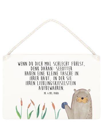 Mr. & Mrs. Panda Schild Otter Stein mit Spruch in Transparent