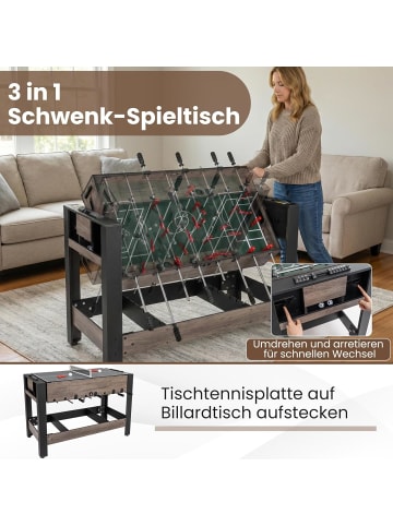 COSTWAY Muti Spieltisch drehbar in Braun