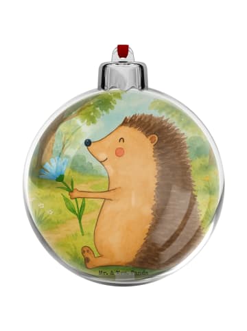 Mr. & Mrs. Panda Christbaumkugel Igel Blumen Design ohne Spruch in Weiß