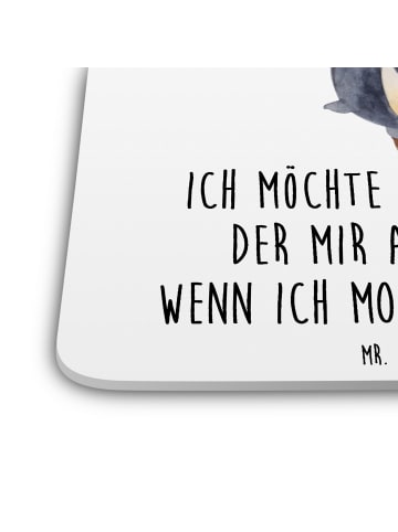 Mr. & Mrs. Panda Bierdeckel Pinguin mHerzieren mit Spruch in Weiß