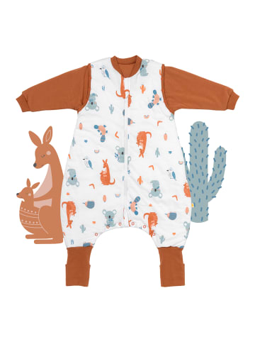 Schlummersack Schlafsack mit Füßen und umklappbaren Bündchen, 3.5 TOG in Braun