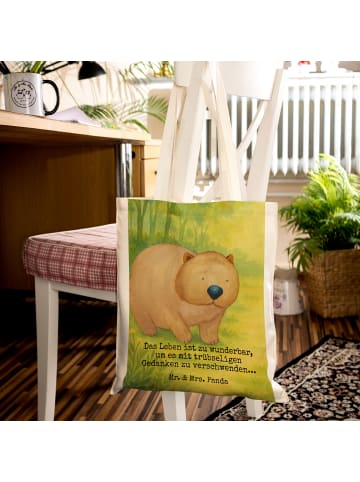 Mr. & Mrs. Panda Uni Tasche Wombat Design mit Spruch in Weiß