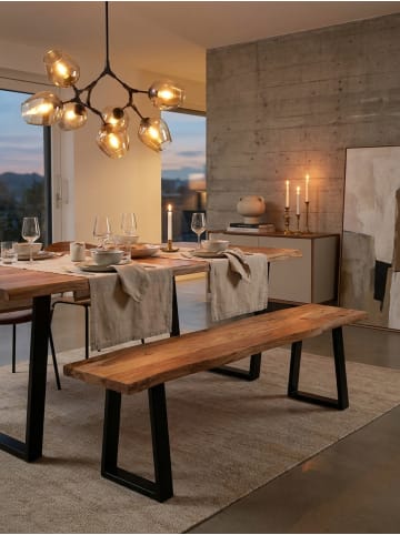 KADIMA DESIGN Esszimmerbank 140x40x45,5 cm Massivholz / Metall mit
