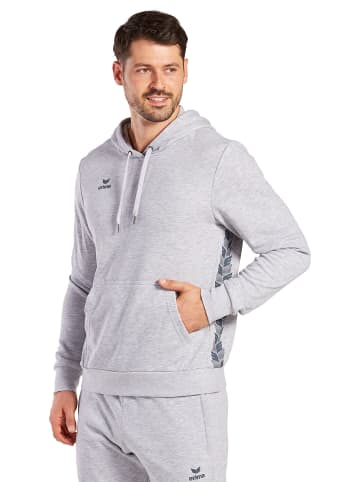 erima Essential Team Kapuzensweat in hellgrau melange/slate grey