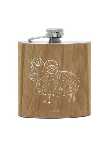 Mr. & Mrs. Panda Flachmann Sternzeichen Widder ohne Spruch in Braun