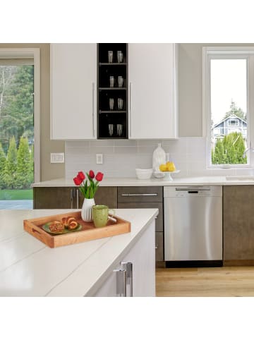 relaxdays Serviertablett in Natur - (B)55 x (H)5 x (T)35 cm