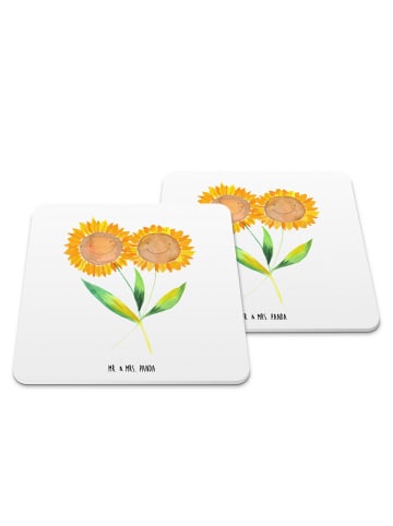 Mr. & Mrs. Panda Tischuntersetzer Blume Sonnenblume ohne Spruch in Weiß