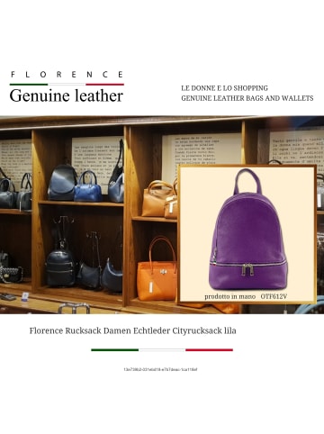 Florence Leder Cityrucksack Florence Rucksack lila ca. 32cm