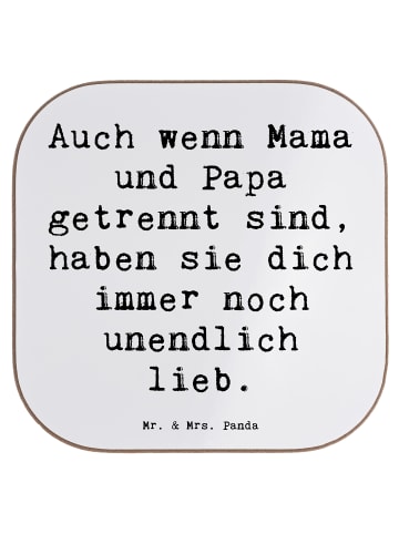 Mr. & Mrs. Panda Tischuntersetzer Spruch Trennung von den Eltern... in Weiß