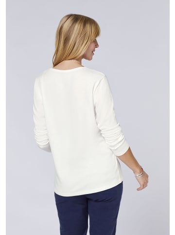 Polo Sylt Langarmshirt im Label-Design in Weiß