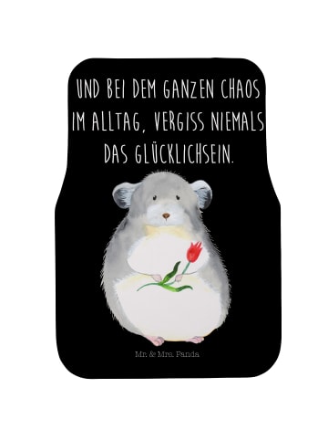 Mr. & Mrs. Panda Auto Teppich Chinchilla Blume mit Spruch in Schwarz
