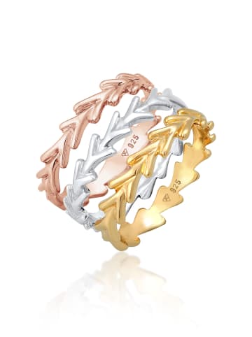 Elli Ring 925 Rosegold Bi Color_Tri Color, Ring Set in Dreifarbig