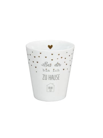 Krasilnikoff Happy Mug aus Bei dir ich Zu Hause in weiss