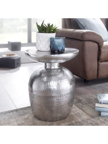 FineBuy Beistelltisch in Silber / Aluminium / 36x36x36