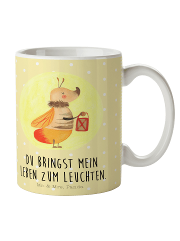 Mr. & Mrs. Panda Teetasse Glühwürmchen mit Spruch in Gelb Pastell