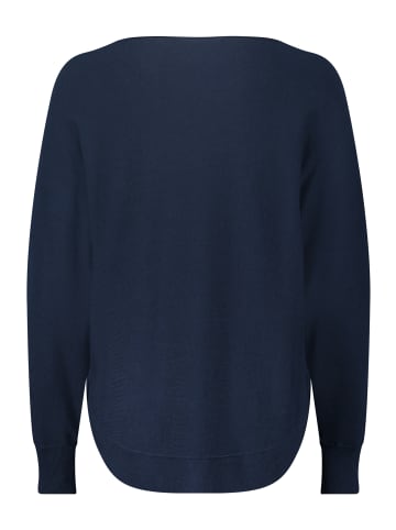 BETTY & CO Feinstrickpullover mit U-Boot-Ausschnitt in Navy Blue