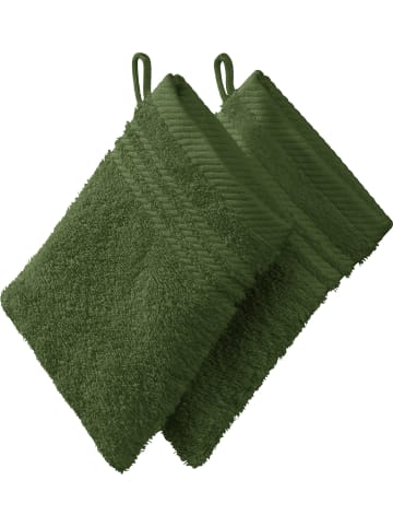 REDBEST Frottier Waschhandschuh 2er-Pack New York in dunkelgrün