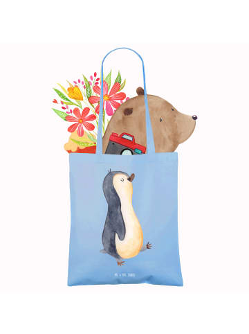 Mr. & Mrs. Panda Stofftragetasche Pinguin mHerzieren ohne Spruch in Sky Blue
