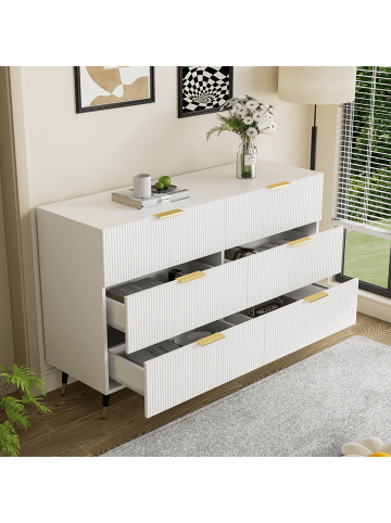 ABRIHOME Sideboard in Weiß mit Schubladen und viel Stauraum