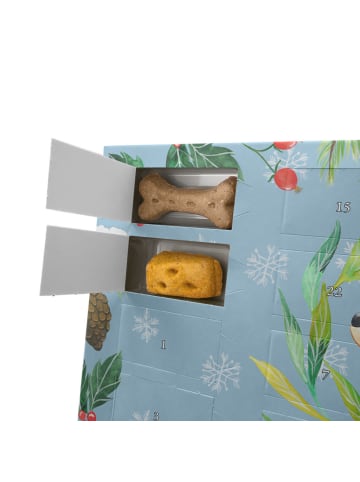Mr. & Mrs. Panda Hunde Adventskalender Hund Blumen mit Spruch in Eisblau