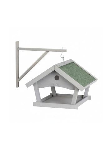 relaxdays Vogelfutterhaus in Grau/ Grün - (B)42,5 x (H)35 x (T)40,5 cm