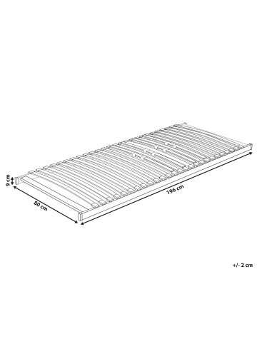 Beliani Lattenrahmen VOUZIERS in Braun - (W) 80 x (H) 9 x (L) 196 cm