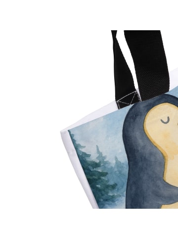 Mr. & Mrs. Panda Shopper Pinguin umarmen Design ohne Spruch in Weiß