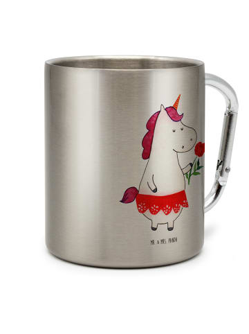 Mr. & Mrs. Panda Kaffeebecher Edelstahl Einhorn Dame ohne Spruch in Silber