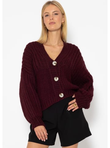 SASSYCLASSY Oversize Cardigan in Weinrot