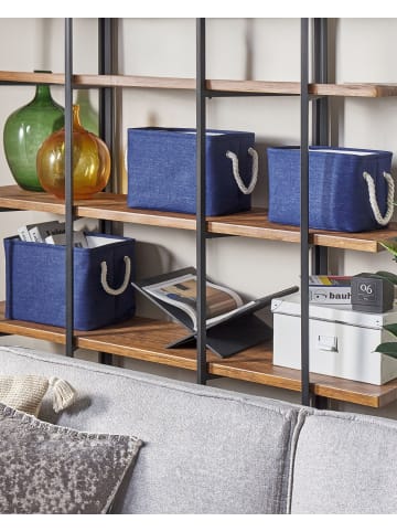 Beliani 3er-Set Bad-Kleinaufbewahrung DARQAB in Blau/Weiß