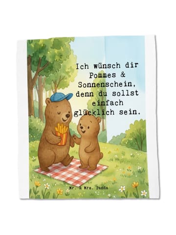 Mr. & Mrs. Panda Uni Tasche Bär Kind Pommes Design mit Spruch in Weiß