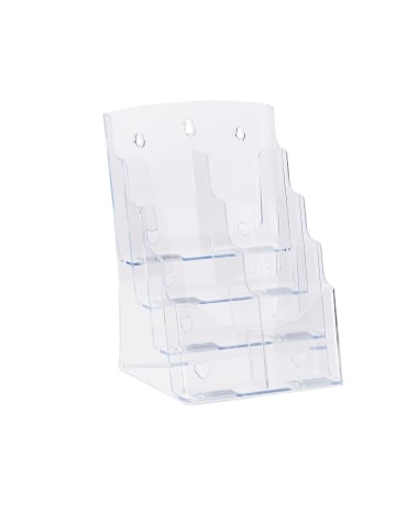 relaxdays 4x Prospekthalter in Transparent - DIN A4