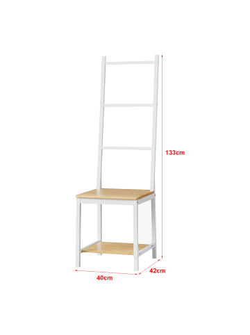 en.casa Herrendiener Juuka in Weiß (H)133cm (B)40cm (T)42cm