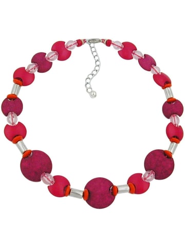 Gallay Kette pink-rot, silber-matt in pink-rot