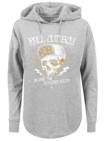 F4NT4STIC Oversized Hoodie Fall Out Boy Chest Youth Skull in grau