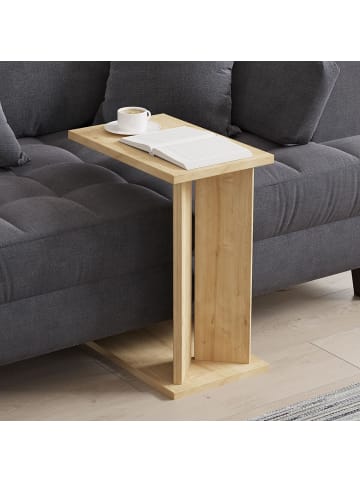 CALICOSY Beistelltisch LUN in Saphir-Eiche - (W) 25 x (H) 48,6 x (L) 50 cm