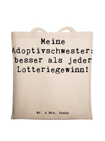 Mr. & Mrs. Panda Tragetasche Adoptivschwester Wunder mit Spruch in Creme