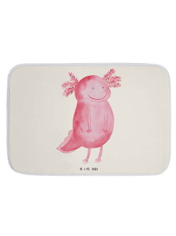 Mr. & Mrs. Panda Badteppich Axolotl Glücklich ohne Spruch in Weiß
