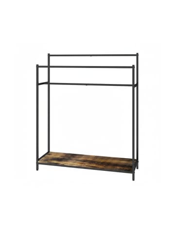 relaxdays Handtuchständer in Dunkelbraun/ Schwarz - (B)82 x (H)100 x (T)29 cm
