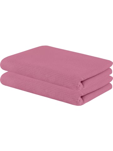 Setex Baumwolle, Waffelpiqué Sommerdecke 2er-Pack in rosé