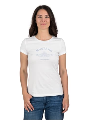 Mustang T-Shirt Alexia C Logo in Weiß