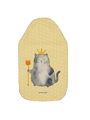 Mr. & Mrs. Panda Wärmflasche Katze König ohne Spruch in Gelb Pastell