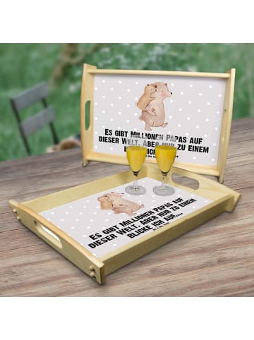 Mr. & Mrs. Panda Deko Tablett Papa Bär mit Spruch in Grau Pastell