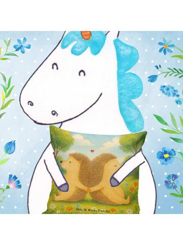 Mr. & Mrs. Panda Kopfkissen 40x40 Igel händchenhaltend Design oh... in Weiß