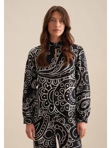 Seidensticker Stehkragenbluse Regular in Schwarz